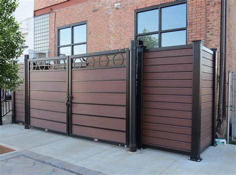 trash enclosure metal gate maker|cityscape dumpster gate covers.